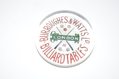 Lot 242 - Burroughes & Watts billiard tables glass...