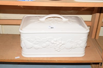 Lot 501 - RECTANGULAR WHITE CERAMIC KITCHEN STORAGE BOX