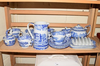 Lot 502 - MIXED LOT COPELAND SPODE BLUE ITALIAN TEA AND...