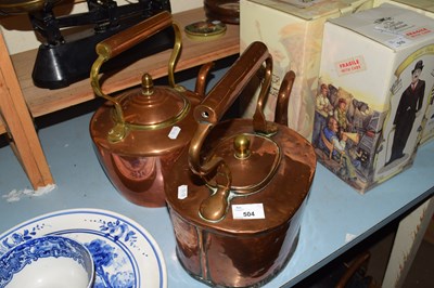 Lot 504 - TWO COPPER KETTLES