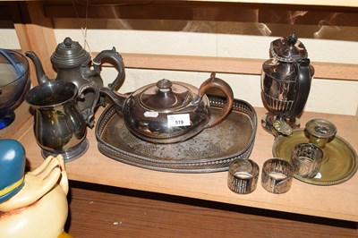 Lot 519 - MIXED LOT VARIOUS SILVER PLATED WARES TO...