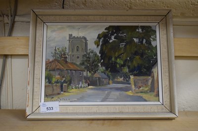 Lot 533 - SMALL OIL ON BOARD STUDY OF LANGHAM
