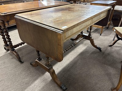 Lot 528 - 19th Century mahogany sofa table with drop...