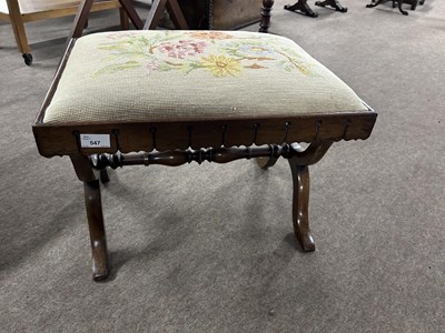 Lot 544 - A Victorian rosewood footstool with...