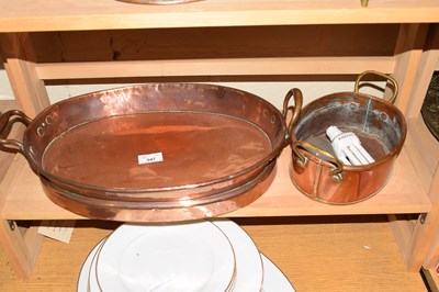 Lot 547 - TWO OVAL COPPER PANS