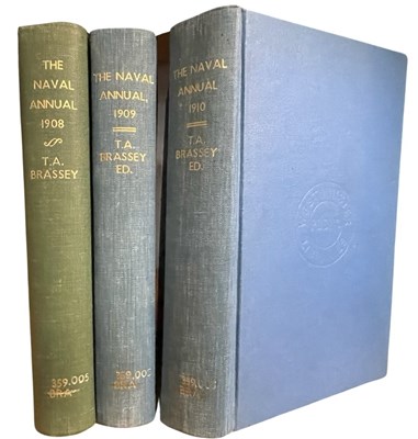 Lot 38 - T A BRASSEY (Ed): THE NAVAL ANNUAL, Years 1908,...
