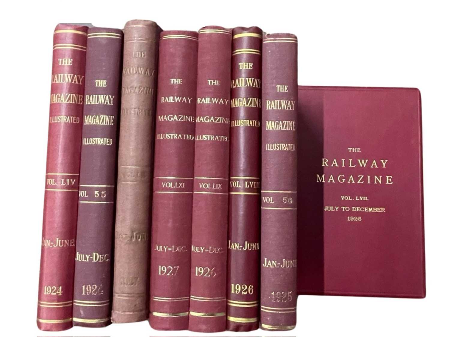 Lot 54 - THE RAILWAY MAGAZINE, 8 omnibus volumes in...