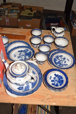 Lot 596 - QUANTITY OF BOOTHS REAL OLD WILLOW PATTERN TEA...