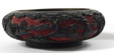 Lot 263 - An enamel cinnabar lacquer type ashtray, 10cm...