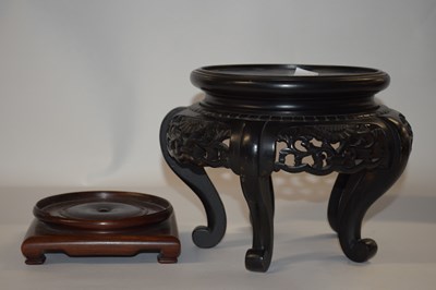 Lot 273 - A large 19th Century Chinese ebonised wooden...