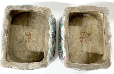 Lot 277 - Two Chinese porcelain planters and stands,...