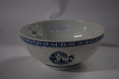 Lot 361 - A Lowestoft porcelain Hughes type bowl, circa...