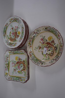 Lot 318 - Group of Spode pheasant dishes made for Waring...