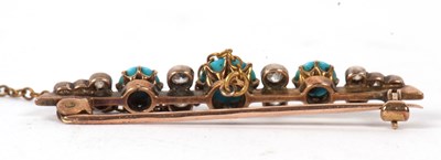 Lot 68 - A 19th century diamond and turquoise bar...