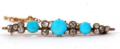 Lot 68 - A 19th century diamond and turquoise bar...