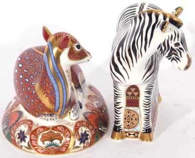 Lot 12 - Royal crown derby model of a deer and a zebra...