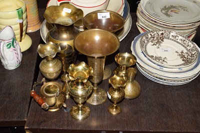 Lot 642 - MIXED LOT VARIOUS BRASS WARES