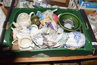 Lot 648 - ONE BOX MIXED HOUSEHOLD CHINA WARES TO INCLUDE...