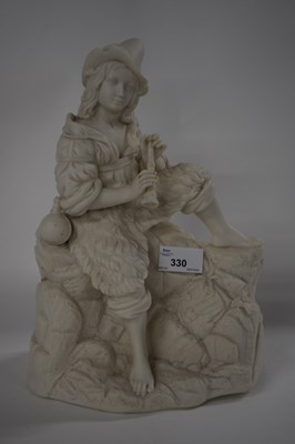 Lot 330 - A 19th Century Parian ware figure of the Pied...