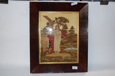 Lot 668 - A 19th Century embroidery of a classical lady...