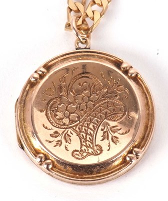 Lot 48 - A 9ct necklace and a goldplated locket, the...