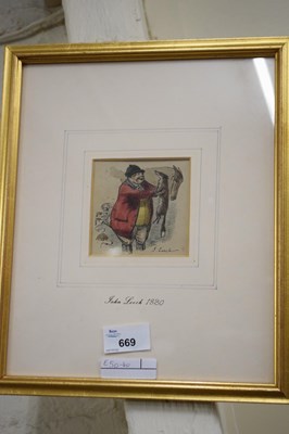 Lot 669 - JOHN LEECH, STUDY OF HUNTSMAN AND FOX, F/G