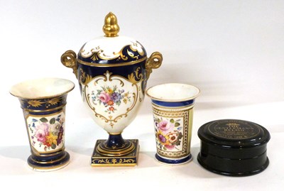 Lot 389 - A Wedgwood vase and cover, the central panel...