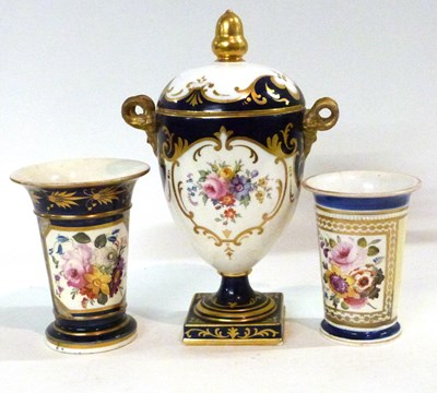 Lot 389 - A Wedgwood vase and cover, the central panel...