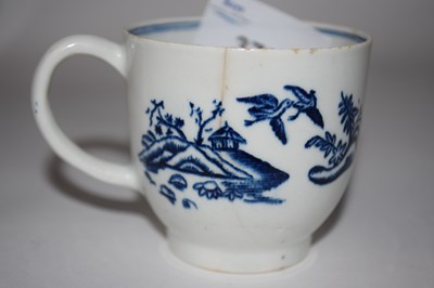 Lot 375 - A Lowestoft coffee cup with printed fence...