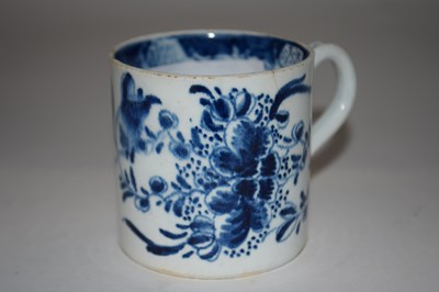 Lot 379 - A Bow porcelain coffee can with blue and white...