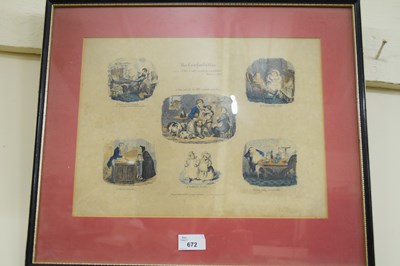 Lot 672 - COLOURED PRINT 'THE COMFORTABLES', F/G