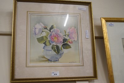 Lot 679 - G READ, STUDY OF ROSES IN A VASE, WATERCOLOUR,...