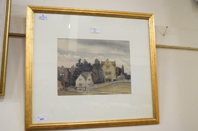 Lot 680 - Harry Morley, watercolour, House in wooded...