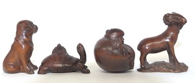 Lot 261 - Four Netsuke carved animal figures, modelled...