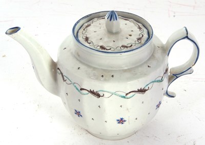 Lot 66 - An unusual Lowestoft teapot and matching cover...