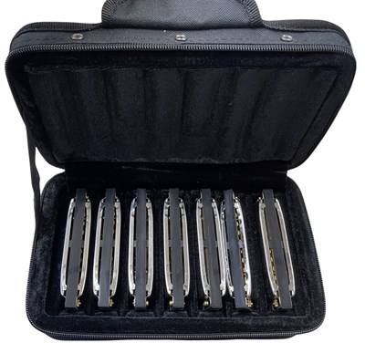 Lot 146 - A set of cased blues harmonicas by Hohner