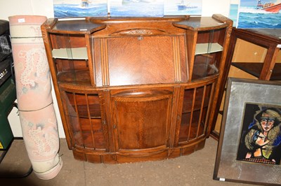 Lot 712 - EARLY 20TH CENTURY OAK BUREAU BOOKCASE WITH...