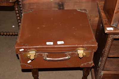 Lot 742 - BROWN LEATHER SUITCASE