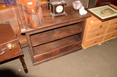 Lot 743 - HARDWOOD BOOKCASE CABINET WITH TWO BASE DRAWERS