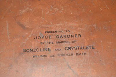Lot 140 - Case containing Joyce Gardner's set of balls...