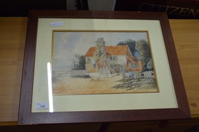 Lot 748 - 19TH CENTURY SCHOOL, STUDY OF A FARMHOUSE WITH...