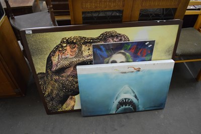 Lot 754 - MIXED LOT, JAWS SCREENPRINT, DINOSAUR...