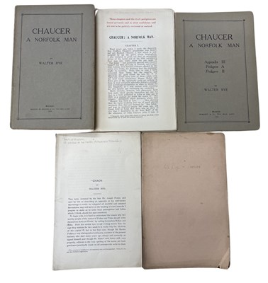 Lot 613 - WALTER RYE REGARDING CHAUCER, 5 titles/exerpts:...