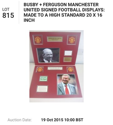 Lot 170 - A pair of Manchester United display montages,...