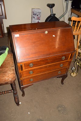 Lot 773 - EDWARDIAN MAHOGANY THREE DRAWER BUREAU