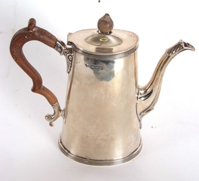 Lot 3 - A George V silver small coffee pot of plain...