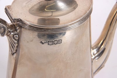 Lot 3 - A George V silver small coffee pot of plain...