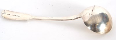 Lot 7 - A Victorian silver fiddle pattern ladle of...