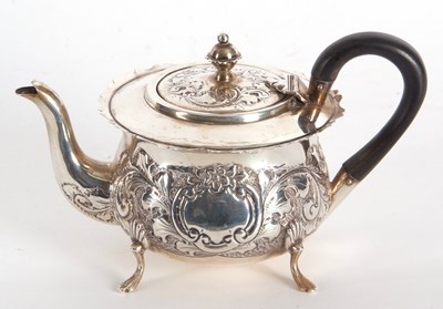 Lot 9 - A late Victorian silver bachelors teapot...