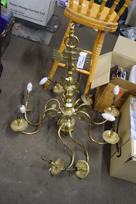 Lot 774 - 20TH CENTURY BRASS EIGHT-BRANCH CHANDELIER...